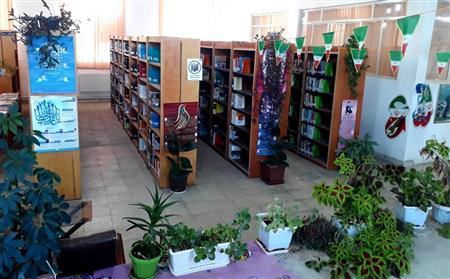 نمای کامل از قفسه های کتابخانه
